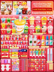DIY Mini Milk Tea Cup Kit Crafting Materials with Decorating Cream