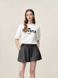 AIVEI | Retro and Youthful Alphabet Print Short Sleeve T-Shirt