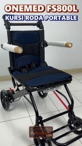 Onemed FS800L Kursi Roda Travel Pole Wheelchair FS 800 L Handle Gagang Tarikan Traveling Pegangan Koper