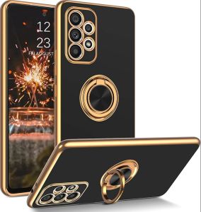 Plating Silicone Magnetic Case for Samsung Galaxy S23 S24 Ultra Plus FE A54 A35 A53 A52 A 54 55 S 23 24 Cover with Ring Holder