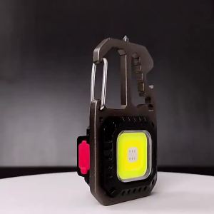COB Keychain Work Light with Battery Display 8Mode Rechargeable High Lumens Portable LED Light for Camping Hiking Running