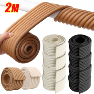 2M Thickened Self Adhesive Table Edge Anti-collision Strip / Foam Bumper Free Tape / Furniture Corner Protector Strip / Table Corner Edge Guard Pad / 3D Waterproof Soft Strip