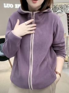 HUAXUNRAN | Warm Anti-Aging Hooded Sweater for Middle-Aged Women Large Size