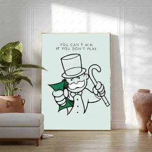 Bandai | Alec Monopoly Art Poster Monopoly Motivational Print For Offfice Living Room Decor Inspirational Quote Canvas Painting Wall Art