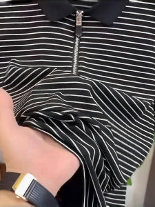 Áo Thun Nam Cổ Polo Kẻ Sọc Thời Trang Mùa Hè 2025 Áo Thun Nam Cổ Polo Nửa Khóa Thời Trang Đa Năng Thường Ngày Mùa Hè