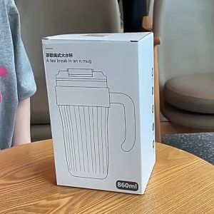 Ly nước giữ nhiệt INOX 316 JUMBO Cute độc lạ Cốc giữ nhiệt 860ml có tay cầ nắp đậy chống tràn kèm ống hút