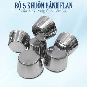 SET 5 KHUÔN INOX LÀM BÁNH FLAN