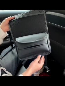 1pc  Car Net Pocket High quality Car Seat Middle Storage Bag Nappa Leather Car Organizer