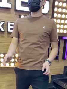 Áo Thun Nam Tay Ngắn Mùa Hè 2025 Dáng Ôm Vừa Vặn in Chữ Cotton Thoáng Khí Thấm Mồ Hôi Phong Cách Thường Ngày