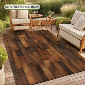 VIKAMA Wood Grain E-Sports Room Carpet Non Slip Wear Resistant Desk Mat Gaming Decor