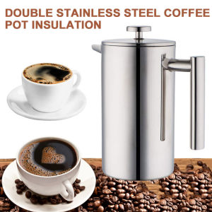 【Ready Stock】350ML/800ML/1000MLStainless Steel French Press Coffee Maker Double Wall Coffee Tea Brewer Pot