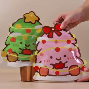 Cute Christmas Tree Kids Snack Candy Gift Bag Handmade Cookie Baking Snowflake Crisp Lollipop Bag