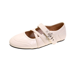 SENYUMI | Goat Leather Mary Jane Flats Dress Shoes