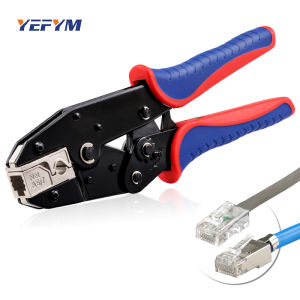 RJ45 Crimping Tool for Cat5/Cat6/Cat7 Ethernet Cables YHF-N567 Pliers Ratcheting for Precise Effortless Network Cable Crimping