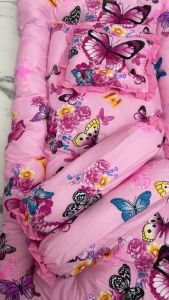 5in1 Jumbo Crib Set Thick Mattress Bolster Pillow for Newborn Baby 100% Canadian Cotton | Crib not Included