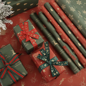 1PC Christmas Gift Wrapping Paper DIY Crafts Kraft Paper for Christmas New Year Party Packaging Decoration