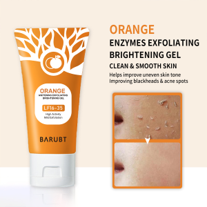 BARUBT /1PC Orange Exfoliating Gel Facial Glowing Blackhead Cleaner Body Exfoliating 1Menit 50g