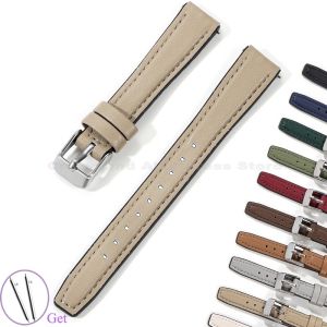 10mm 12mm Cow Leather Watch Strap Ultra-thin Wristbelt 14mm 16mm Slim Watch Band for SEIKO SSVW165 Women for Lola rose with Tool
