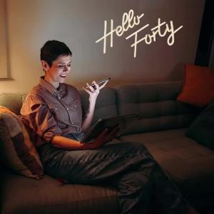 Hello Forty Neon Sign 40th Birthday Decorations for Women Happy Birthday Neon Sign 40th Gifts Wall Decor Happy Birthday Light Up