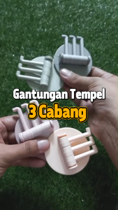 Gantungan Tempel Hook 3 Cabang Aksesoris Kamar Mandi Kait Dinding
