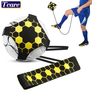 Football Kick Trainer Soccer Training Aids Hands Free Throw Sole Practice Equipment for Kids with Adjustable Belt Elastic Rope