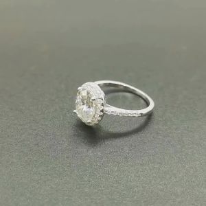 Oval Cut 1CT D Color Moissanite Rings For Women Lab Diamond Wedding Promise Band S925 Sterling Silver Fine Jewelry Gift GRA