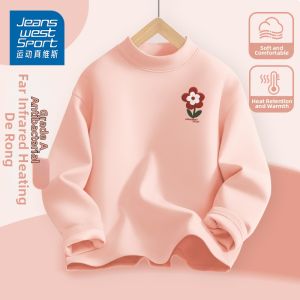 Girls Long Sleeve Half-High Neck T-Shirt