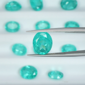 3x5mm-10x14mm Oval Shape AGL Certificate Synthetic Paraiba YAG Loose Stone Yttrium Aluminium Garnet With Inclusions DIY Accessories for Jewelry Making