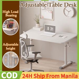 Adjustable Table Desk Height Student Study PC Table Desktop Adjustable Desk Standing Table Simple Laptop Desk Hand-Cranked Modern Computer Table With Multiple Adjustment Levels For Office Home