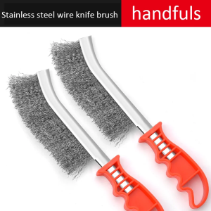 1/2PCS  Multi-function Tool Wire Brush Copper Plated/Stainless Steel Wire Brush Long Handle Plate Rust Removal Cleaning Tools