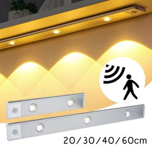 Solo 20/30/40/60/80cm LED USB Rechargeable Night Induction Lamp Motion Sensor Light Cat Eye Lights Tricolor Dimmable Cat Eye Light Strip LED Desk Lamp USB Lamps