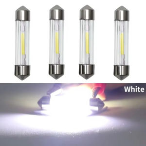 4pcs Led Festoon 31MM 36MM 39MM 41MM Bulbs Housing Dome Lamp Car License Plate Light C5W C10W Led COB Glass Door Trunk 6000K 12V