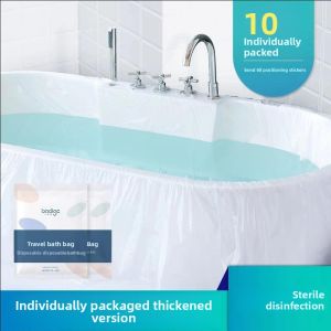 MONLEYTA | Disposable Bath Tub Cover Travel Hotel Bathtub Inflatable Plastic Bag Thickened Shower Bucket Bath Tub Bag Large Size