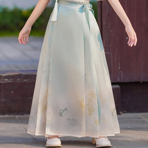 Elegant Girls Cheongsam Set Summer New Chinese Style Fairy Tale Costume Childrens Tang Suit Super Fairy Girls Outfit