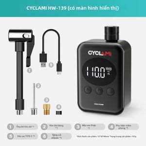 CYCLAMI | Bơm Điện Thông Minh Dành Cho Xe Đạp Áp Suất Cao Di Động