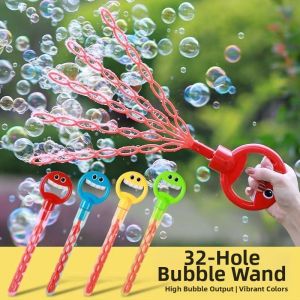 Cute Smiling Face Adjustable 36-Hole Bubble Stick Toy 36 Holes