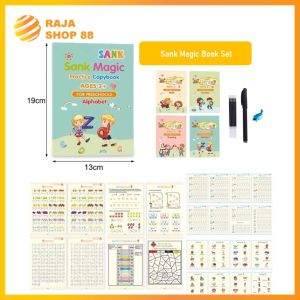 Magic Book Set 4in1 Magic Practice Book Isi 4 Buku + Pulpen Buku Ajaib Edukasi Anak Reuseable