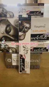Nhang trầm hương Ấn Độ mùi hương tự nhiên Golden Buddha hộp lớn 12 hộp nhỏ