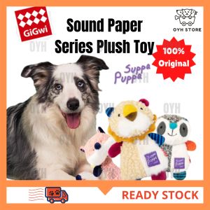LOCAL DELIVERY-100%ORIGINAL GIGWI PUFFER SERIES HANDKERCHIEFS PET DOG PLUSH TOY SOFT SQUEAKY 贵为狗狗响纸手帕玩具发声毛绒磨牙洁牙狗耐咬