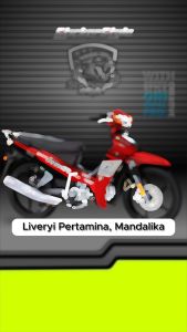 STIKER STRIPING VARIASI MOTOR YAMAHA VEGA R NEW 2006/2009 LIVERY MANDALIKA SAG PERTAMINA