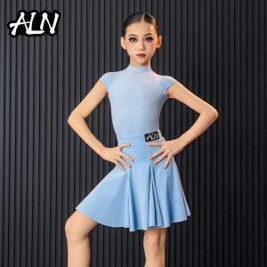 AILANGNA | Childrens Latin Dance Dress Summer Velvet Grade Performance Competition Wear