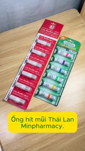 Ống hít thông mũi Thái Lan màu đỏ SIANG PURE và xanh GREEN HERB chính hãng - Minpharmacy