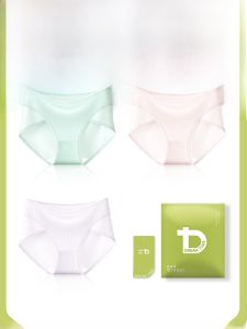 DREAM TIME | Ice Silk Womens Underwear Seamless Summer Thin Breathable 100% Pure Cotton Crotch Antibacterial Full Cotton Girl Mid Waist Shorts New Model