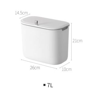 Home Signature Kitchen Wall-mounted Trash Can Household Cabinet Door Bathroom Hanging Classification Sliding Cover Creative Trash Can