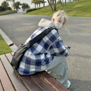 Extra Large Size 150.00kg Hooded Gingham Long Sleeves Shirt Mens Spring and Autumn American Retro Loose Fancy Outwear 2