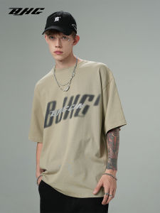 BJHG American Style Short Sleeve T-Shirt Mens Summer New Loose Couple Version Half Sleeve Top Pure Cotton Youth Fashion