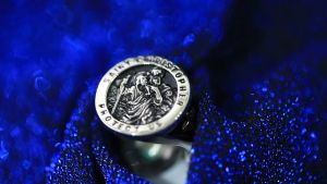 Ly eagle Catholic Stainless Steel Fashion Jewelry st. Michael Guardian Goddess Ring Size 7-15