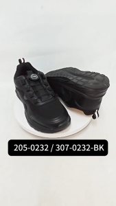 Pallas Jazz Black School Shoes Rotating Button Lightweight 0232BK