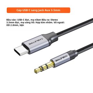 Bộ Chuyển Đổi Tai Nghe CABLETIME HiFi USB C Sang Giắc Cắm Aux 35mm Cho Huawei iPhone Xiaomi Car - Bộ Chuyển Đổi Tai Nghe Audio Splitter