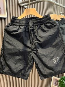 Summer Mens Printed Ice Silk Quick Dry Five-Quarter Beach Shorts Casual Loose Fit Youth Trendy Thin Ice Sensation Beach Pants